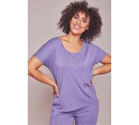 Moshulu Women's 'Slumber Tee' Polka Dot Pyjama Top in Violet | Size: Large Moshulu Violet L
