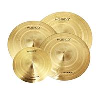 Mosico 10"SP/13"HH/18"C HERO Drum Cymbal Set - Golden Brass Alloy - Splash, HiHats, Crash - For Beginners
