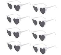 MOSIERRY Heart Shaped Sunglasses White Love Heart Shaped Glasses Bride Wedding Sunglasses Womens, 8 Pack