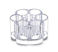 MOSIKER Acrylic Lipstick Holder,Small Flower Clear Compact Chapstick Lip Gloss Liner Nail Brush Organizer with 12 Slots