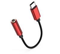 MOSIMLI USB C to 3.5mm AUX Audio Adapter, 24-Bit/48kHz Lossless Audio, Red | HiFi DAC, USB Type C to 3.5mm Female Headphone Jack Adapter, for iPhone 18-15/Pro/Pro Max, Galaxy S24/S23/S22/S21, Pixel 9/8