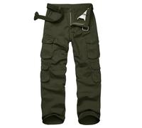 mosingle Men’s Cargo Combat Trousers Cotton Durable Military Wild Army Casual Tactical Work Trousers with 10 Pockets #3316-Army Green-30