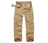 mosingle Mens Cargo Trousers Combat Military Wild Army Rip Stop Tactical Work Casual Pants with 10 Pockets #3316-Khaki-38