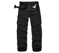 mosingle Mens Cargo Trousers Combat Military Wild Army Rip Stop Tactical Work Casual Pants with 10 Pockets #3316-Black-40