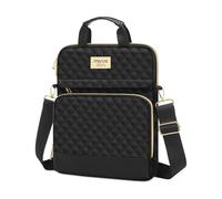 MOSISO 12.9 inch Tablet Sleeve for 13 inch iPad Pro M4 & iPad Air M2 2024, iPad Pro 12.9 M2 & M1 2022-2018, Galaxy Tab S8+/S9+ 12.4,Square Quilted Carrying Case with Front 2 Pockets, Black