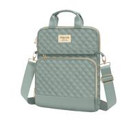 MOSISO 12.9 inch Tablet Sleeve for iPad Pro 12.9 M2 & M1, Galaxy Tab S8+/S9+ 12.4, Quilted Carrying Case with Front 2 Pockets, Antique Green
