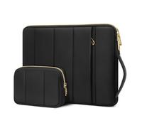 MOSISO 13-14 inch Laptop Case, 13.3 inch Puffy Laptop Sleeve Compatible with MacBook Air 13 13.6 M3 M2 M1/Pro 13/14, HP, Dell, ASUS, Lenovo, Rectangle Vertical Bag with Small Case&Side Handle, Black