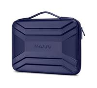MOSISO 13-14 inch Laptop Hard Case, 13.3 inch Waterproof Shockproof Computer Bag Compatible with MacBook HP Dell, Symmetrical Trapezoid EVA Carrying Laptop Sleeve Hard Shell with Handle, Navy Blue