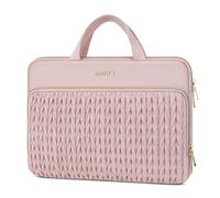 MOSISO 14 inch Laptop Case, 14 inch Laptop Sleeve Compatible with HP Lenovo Dell ASUS Acer, HP Stream, Dell Latitude, Lenovo, Wheat Ear Quilted Carrying Bag Cover with Handle&Pocket, Pink