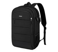 MOSISO 15-15.6 inch Laptop Backpack, Puffy Travel Backpack for Women, Quilted Casual Daypack, 16 inch Expandable Carry on Computer Bookbag with USB Port for College Work Business, Black
