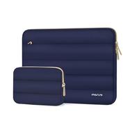MOSISO 15-15.6 inch Laptop Case, 16 inch Puffy Laptop Sleeve Compatible with MacBook Pro 16, HP Dell ASUS Acer Toshiba Lenovo Notebook Computer, Horizontal Puffer Bag with Small Case, Navy Blue
