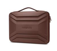 MOSISO 15-16 inch Laptop Hard Case, 15.6 inch Waterproof Shockproof Computer Bag for MacBook Pro/Air HP Dell Asus, Symmetrical Trapezoid EVA Carrying Laptop Sleeve Hard Shell Handle, Brown
