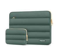 MOSISO 16 inch Laptop Case Puffy Sleeve with Small Bag, Emerald Green