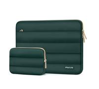 MOSISO 16 inch Laptop Case Puffy Sleeve with Small Bag, Peacock Green