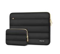 MOSISO 17-17.3 inch Laptop Case, 17.3 inch Puffy Laptop Sleeve Compatible with Dell XPS/HP Pavilion/Ideapad/Acer/Alienware/HP Omen Notebook Computer, Polyester Horizontal Bag with Small Case, Black