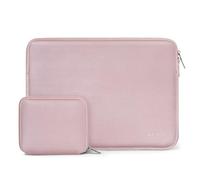 MOSISO 17.3 inch Laptop Case Neoprene Sleeve with Small Bag,Baby Pink | Carrying Case Compatible with Compatible with Dell/HP/Acer 17-17.3,Portable,Scratch-resistant,Soft Slim Computer Bag
