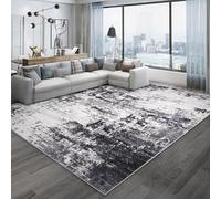 MOSISO 183x274cm Area Rug for Living Room, Large Modern Abstract Aesthetic Soft Non Slip Indoor Floor Low Pile Carpet, Faux Wool Rectangular Washable Carpet For Bedside Bedroom Dining Room, Slate Gray