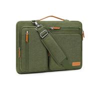 MOSISO 360 Protective Laptop Bag 13.3 inch, 13-13.3 inch Computer Shoulder Bag Compatible with MacBook Air/Pro 13/Pro 14, HP Dell ASUS, Side Open Messenger Case &4 Zipper Pockets&Handle, Olive Green