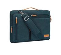 MOSISO 360 Protective Laptop Bag 14 inch, 14 inch Computer Shoulder Bag Compatible with HP Lenovo Dell ASUS Acer, HP, Dell Latitude, Side Open Messenger Case &4 Zipper Pockets&Handle, Teal Green