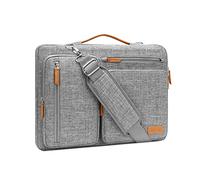 MOSISO 360 Protective Laptop Bag 15 inch, 15 inch Computer Shoulder Bag Compatible with MacBook Air 15 M4 M3 M2 2025-2023, Dell XPS 15, Side Open Messenger Case &4 Zipper Pockets&Handle, Gray