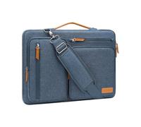 MOSISO 360 Protective Laptop Bag 15 inch, 15 inch Computer Shoulder Bag Compatible with MacBook Air 15 M4 M3 M2 2025-2023, Dell XPS 15, Side Open Messenger Case &4 Zipper Pockets&Handle, Haze Blue