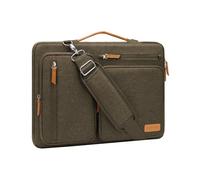 MOSISO 360 Protective Laptop Bag 15 inch, 15 inch Computer Shoulder Bag Compatible with MacBook Air 15 M4 M3 M2 2025-2023, Dell XPS 15, Side Open Messenger Case &4 Zipper Pockets&Handle, Carob Brown