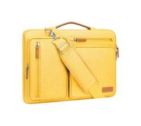 MOSISO 360 Protective Laptop Bag 15 inch, 15 inch Computer Shoulder Bag Compatible with MacBook Air 15 M4 M3 M2 2025-2023, Dell XPS 15, Side Open Messenger Case &4 Zipper Pockets&Handle, Yellow