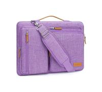 MOSISO 360 Protective Laptop Bag 15 inch, 15 inch Computer Shoulder Bag Compatible with MacBook Air 15 M4 M3 M2 2025-2023, Dell XPS 15, Side Open Messenger Case &4 Zipper Pockets&Handle, Lilac