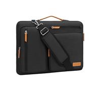 MOSISO 360 Protective Laptop Bag 15 inch, 15 inch Computer Shoulder Bag Compatible with MacBook Air 15 M4 M3 M2 2025-2023, Dell XPS 15, Side Open Messenger Case &4 Zipper Pockets&Handle, Black