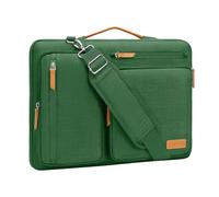 MOSISO 360 Protective Laptop Bag 17.3 inch, 17-17.3 inch Computer Shoulder Bag Compatible with Dell, HP, Lenovo, Asus, Acer, Alienware, Side Open Messenger Case &4 Zipper Pockets&Handle, Jungle Green