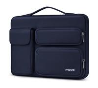 MOSISO 360 Protective Laptop Case 13.3 inch, 13-13.3 inch Laptop Sleeve Compatible with MacBook Air/Pro 13 / Pro 14, HP Dell ASUS Lenovo, Side Open Bag with 2 Raised&1 Flapover Pockets, Navy Blue