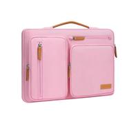 MOSISO 360 Protective Laptop Case 13.3 inch, 13-13.3 inch Laptop Sleeve Compatible with MacBook Air/Pro 13/Pro 14, HP Dell Acer ASUS, Side Open Carrying Case with 4 Zipper Pockets&Handle, Pink