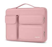 MOSISO 360 Protective Laptop Case 13.3 inch, 13-13.3 inch Laptop Sleeve Compatible with MacBook Air/Pro 13 / Pro 14, HP Dell ASUS Lenovo, Side Open Bag with 2 Raised&1 Flapover Pockets, Pink