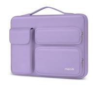 MOSISO 360 Protective Laptop Case 13.3 inch, 13-13.3 inch Laptop Sleeve Compatible with MacBook Air/Pro 13 / Pro 14, HP Dell ASUS Lenovo, Side Open Bag with 2 Raised&1 Flapover Pockets, Purple