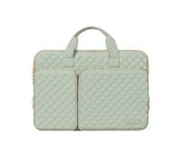 MOSISO 360 Protective Laptop Case 13.3 inch, 13-13.3 inch Laptop Sleeve Compatible with MacBook Air/Pro 13/Pro 14,HP Dell ASUS Lenovo, Square Quilted Bag Cover with 2 Pockets&Handle&Belt, Sage Green
