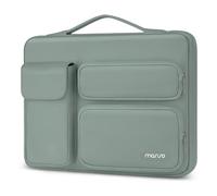 MOSISO 360 Protective Laptop Case 13.3 inch, 13-13.3 inch Laptop Sleeve Compatible with MacBook Air/Pro 13 / Pro 14, HP Dell ASUS Lenovo, Side Open Bag with 2 Raised&1 Flapover Pockets, Antique Green