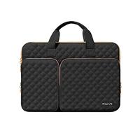 MOSISO 360 Protective Laptop Case 14 inch, 14 inch Laptop Sleeve Compatible with HP Lenovo Dell ASUS Acer, HP Stream, Dell Latitude, Square Quilted Bag Cover with 2 Pockets&Handle&Belt, Black