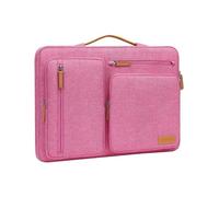 MOSISO 360 Protective Laptop Case 15 inch, 15 inch Laptop Sleeve Compatible with MacBook Air M5 M4 M3 M2 2026-2023, Dell XPS Plus, Side Open Carrying Case with 4 Zipper Pockets&Handle, Rose Red