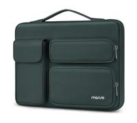 MOSISO 360 Protective Laptop Case 15 inch, Laptop Sleeve Compatible with MacBook Air 15 M4 A3241 M3 A3114 M2 A2941 2025-2023, Dell XPS 15, Side Open Bag with 2 Raised&1 Flapover Pockets, Emerald Green