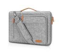 MOSISO 360 Protective Laptop Shoulder Bag, 15-15.6 inch Computer Bag Compatible with MacBook Pro 16, HP, Dell, Lenovo, Asus Notebook, Side Open Laptop Bag with 3 Front & 1 Back Pockets & Belt, Gray