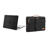 MOSISO Black Hard Case Cover Compatible with MacBook Pro 13 inch M2 M1 Display, and 13 inch Black Side-Opening Laptop Bag & Handle