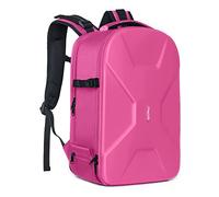 MOSISO Camera Backpack, DSLR/SLR/Mirrorless Photography Camera Bag 15-16 inch Waterproof Hardshell Case with Tripod Holder&Laptop Compartment Compatible with Canon/Nikon/Sony, Rose Red