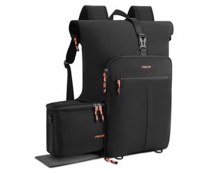 MOSISO Camera Backpack with Camera Bag Insert, Photography Backpack with Expandable Roll Top Compartment, Soft Camera Padded Bag Insert with Rain Cover&Shoulder Straps for Canon/Nikon/Sony, Black