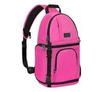 MOSISO Camera Sling Bag, DSLR/SLR/Mirrorless Camera Backpack Case Shockproof Photography Backpack with Tripod Holder & Removable Modular Inserts Compatible with Canon/Nikon/Sony/Fuji, Bright Rose