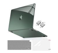 MOSISO Case Compatible with MacBook Air 13 inch M2 M3 M4 2025 2024 2023 2022 A3240 A3113 A2681,Surpass Natural Beauty Hard Shell for Mac Air 13.6 Case &KeyboardCover&ScreenFilm&Type C, Emerald Green