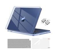 MOSISO Case Compatible with MacBook Air 13 inch M5 M4 M3 M2 2026-2022 A3449 A3240 A3113 A2681,Surpass Natural Beauty Hard Shell for Mac Air 13.6 Case &KeyboardCover&ScreenFilm&Type C, Crystal Midnight