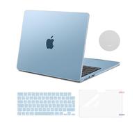 MOSISO Case Compatible with Macbook Air M4 M3 M2 13 inch A3240 A3113 A2681, Hard Shell Cover for MacBook Air Case 13.6 inch 2025 2024 2023 2022 &KeyboardSkin&ScreenFilm&Coaster, Sky Blue