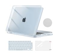 MOSISO Case Compatible with Macbook Air M5 M4 M3 M2 13 inch A3449 A3240 A3113 A2681, Hard Shell Cover for MacBook Air Case 13.6 inch 2026-2022 &KeyboardSkin&ScreenFilm&Coaster, Crystal Sky Blue