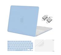 MOSISO Case Compatible with MacBook Neo 13 inch 2026 Release A3404 with A18 Pro Chip, Crack-Resistant Protective Hard Shell Cover &Keyboard Skin&Screen Film&Type C, Air Blue