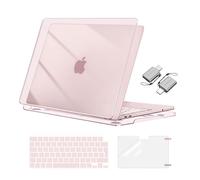 MOSISO Case Compatible with MacBook Neo 13 inch 2026 Release A3404 with A18 Pro Chip, Crack-Resistant Protective Hard Shell Cover &Keyboard Skin&Screen Film&Type C, Crystal Blush